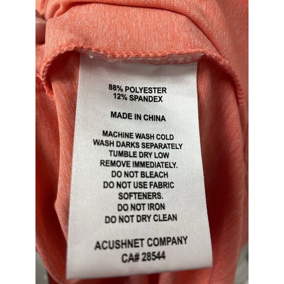 FootJoy Polo Golf Shirt Solid Coral Short Sleeve Stretch Men’s Size Medium - Picture 7 of 16